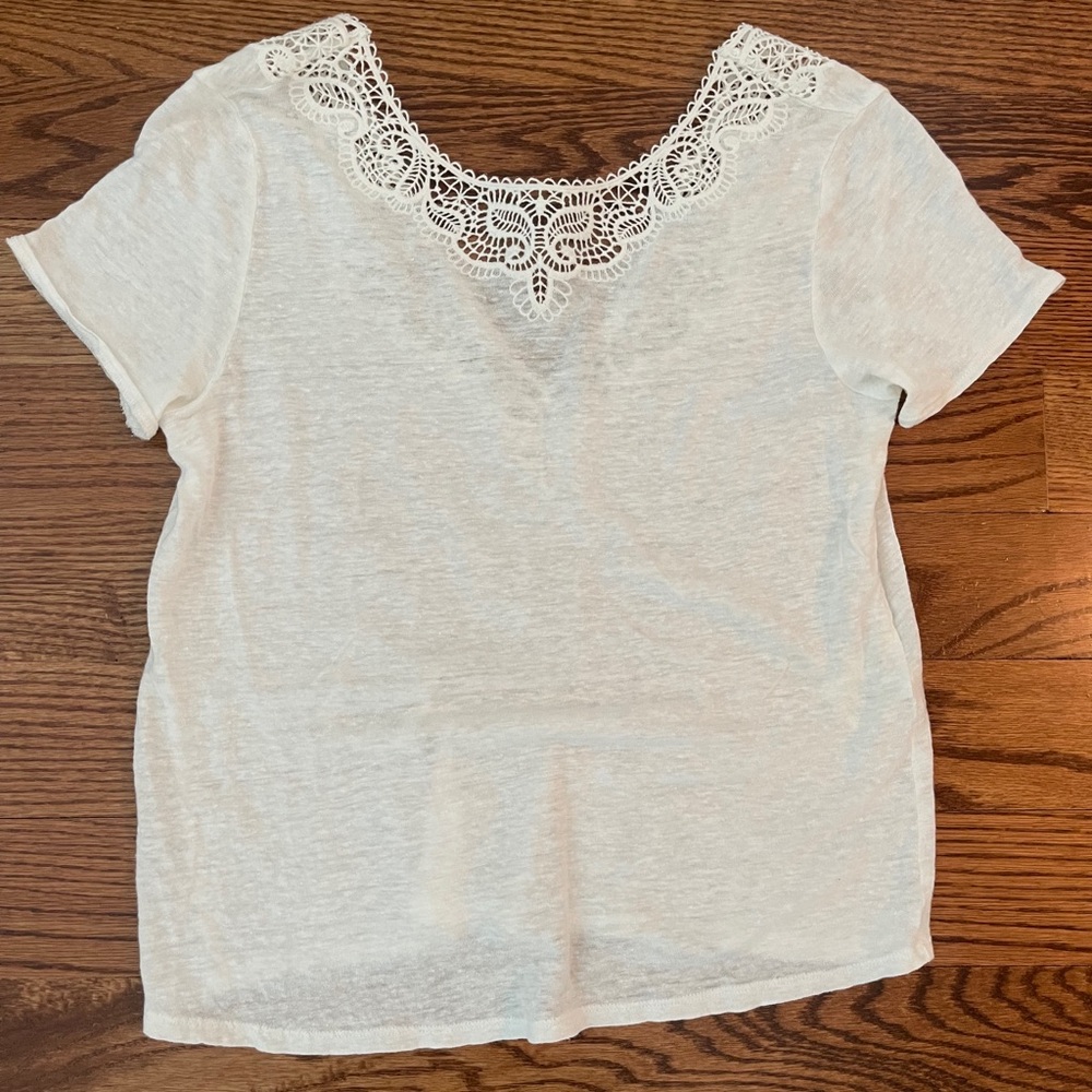 Sézane ecru lace detailed t-Shirt